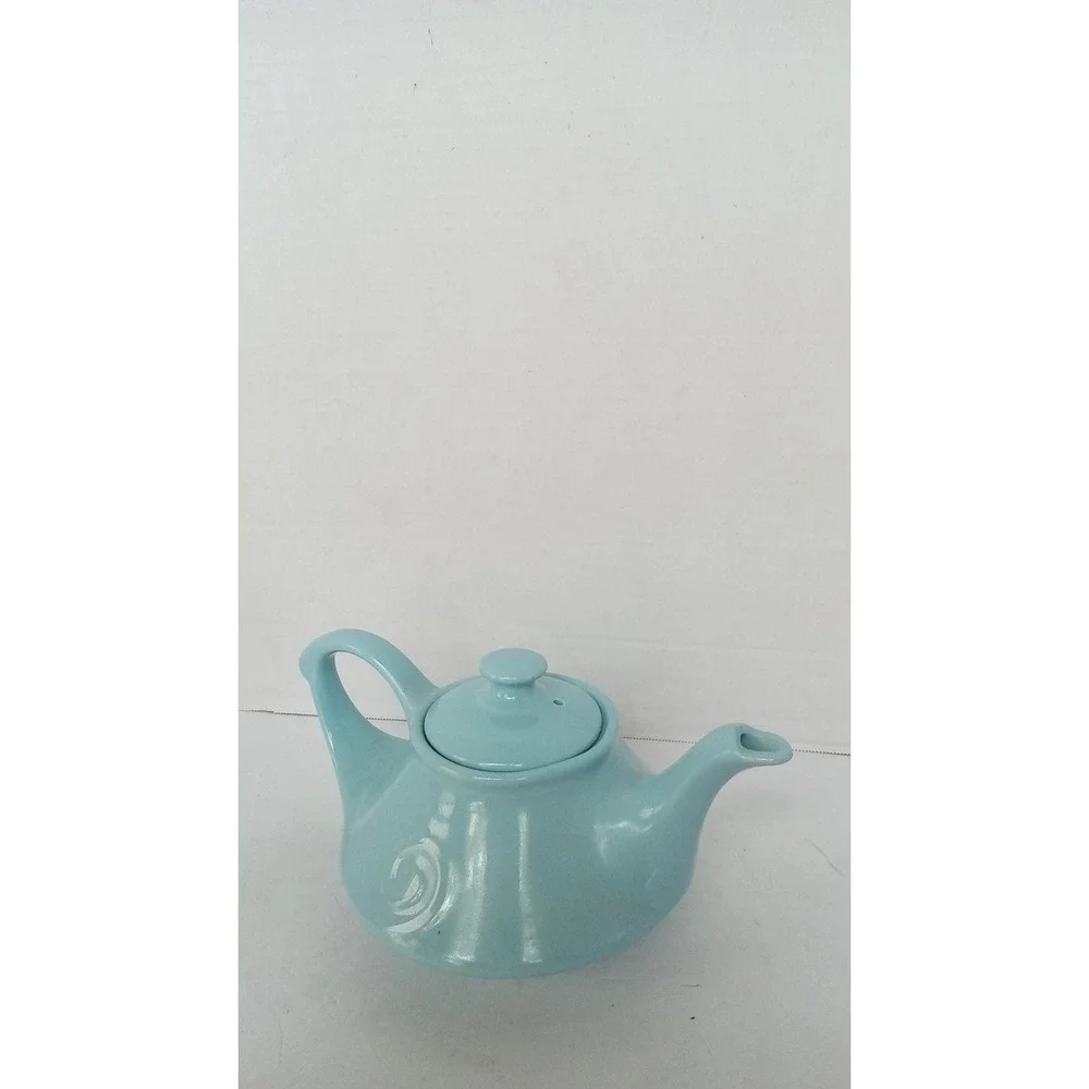 Light Blue Ceramic Teapot with Lid‎ Kitchen Tea Party Decor Tableware